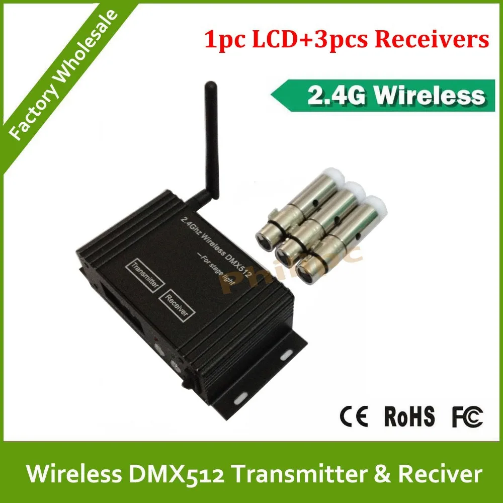 

DHL Free Shipping hot sale 4pcs/lot LCD Wireless DMX LED Lighting Controller/Transmitter/Receiver