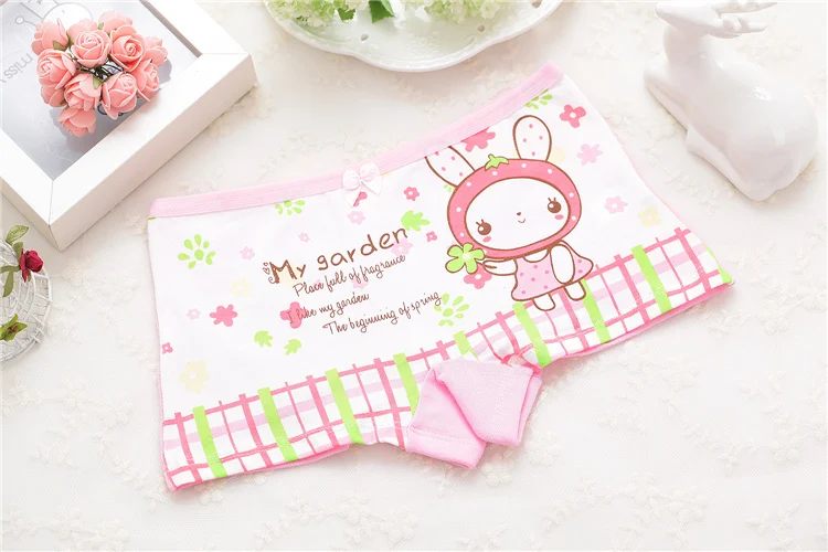 Boxer Underwear 4pcs/lot Girl's Cartoon Rabbit Underwear Kids Cotton Cloth Render The Girls