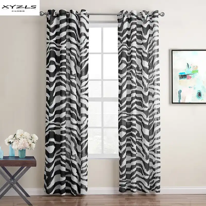 Xyzls Modern Black White Zebra Stripe Curtain Living Room Bedroom