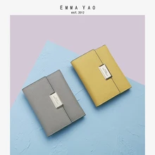 EMMA YAO Women's wallet genuine leather female purse fashion wallet women emma yao women s leather wallet female brand coin purses holders hot fashion women bag