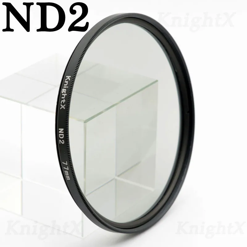 KnightX 49 мм 52 мм 55 мм 58 мм 67 мм 77 мм FLD UV CPL Star nd фильтр объектива для Nikon Canon градиентный поляризационный комплект объективов для камеры 72 62 - Цвет: ND2