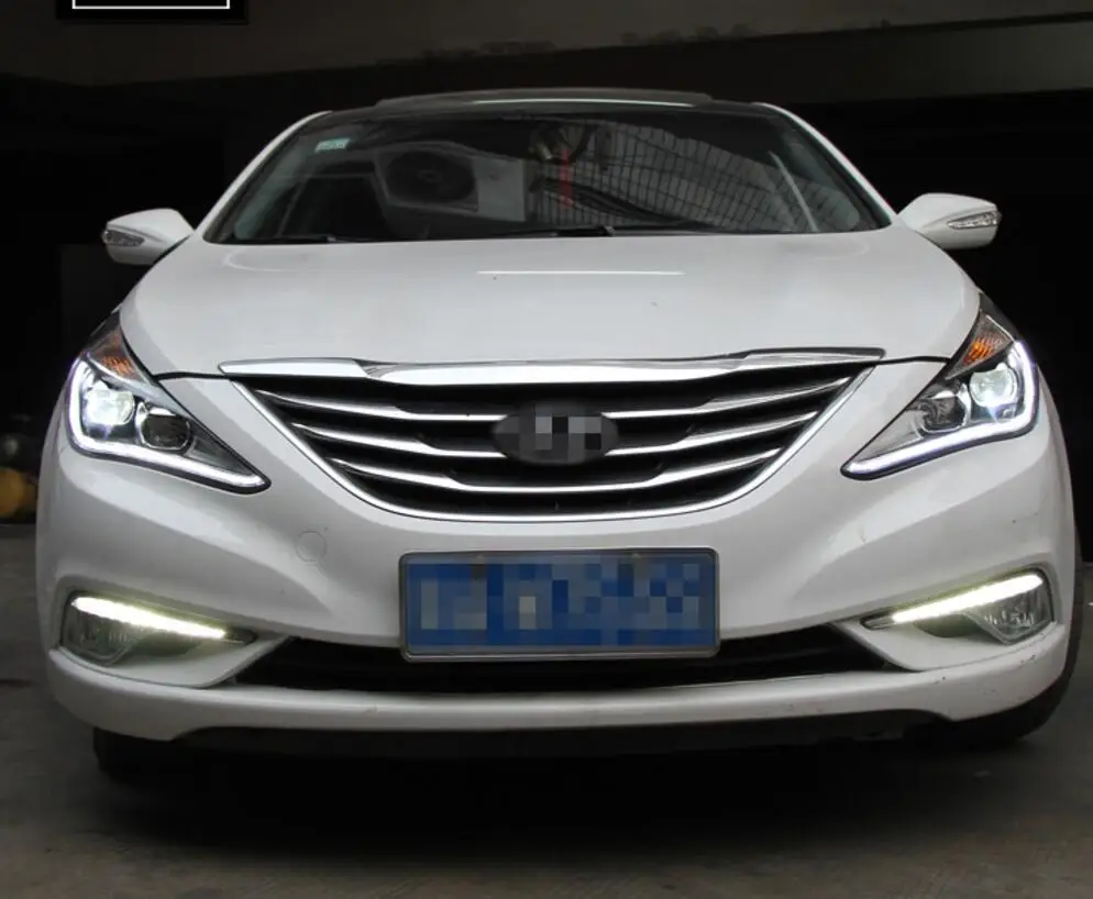 Светодиодный фонарь для Hyundai Sonata 2011- Автомобильный светодиодный фонарь с двойным ксеноновым объективом автомобильные аксессуары дневные ходовые огни противотуманные фары