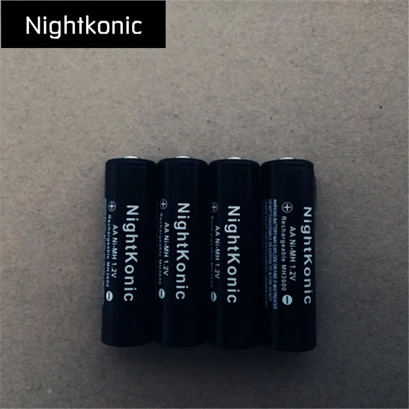 8 шт/лот оригинальная Nightkonic aa батарея 1,2 V Ni-MH AA Аккумуляторная батарея черный