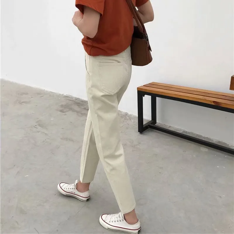 2019 New Denim Jeans For Women Harem Pants Washed Denim Pants Ankle Black Blue Pants Trousers Harem Mom Jeans Plus Size