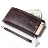 CONTACT'S Wristlet Bag Genuine Leather RFID Cellphone Wallet Men's Clutch Wallets Men Credit Card Holder Male Long Purse Zipper 2