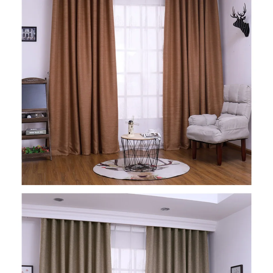 Coqueena™ готовые шторы для спальни шторы для гостиной, плотные, oригинальная текстура, cветонепроницаемость 85
