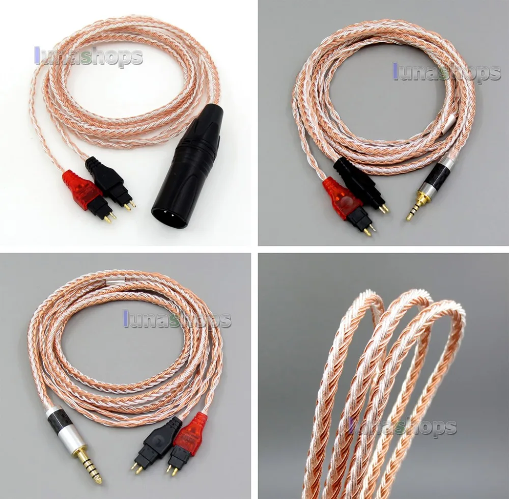 

2.5mm 4 poles TRRS 16 Cores OCC Silver Plated Mixed Headphone Cable For Sennheiser HD25-1 SP HD650 HD600 HD580 HD525
