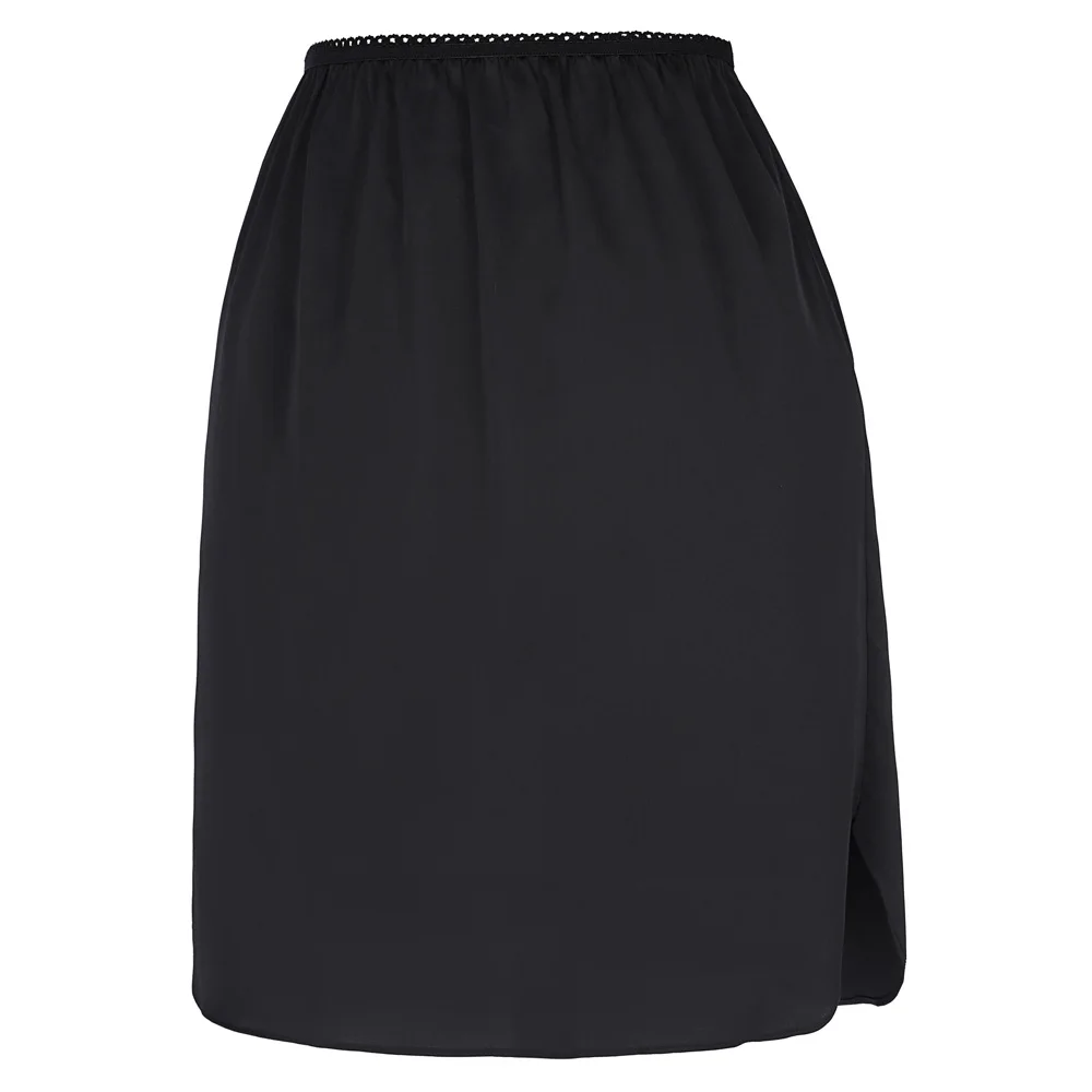 Kate Kasin White Satin Underskirt Half Slip Women Sexy Short Underdress Petticoat Ladies 2017 Summer Black Slips Skirt