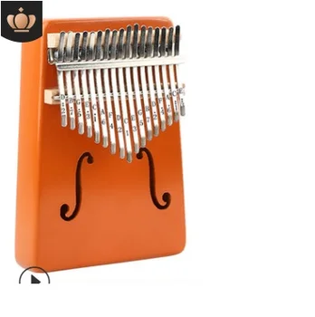 

Mahogany veneer Thumb piano Kalimba 17-tone finger piano beginners entry portable musical instrument kalimba finger Orange