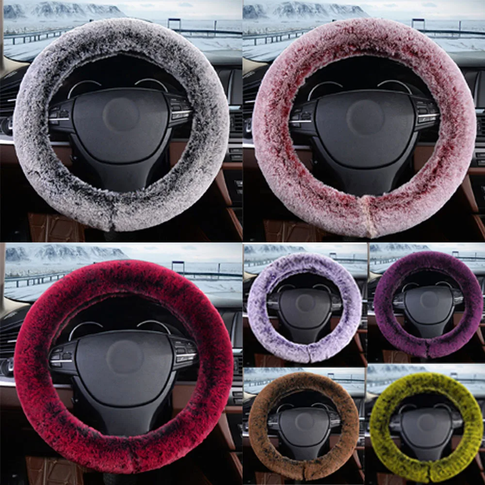 Warm Steering Covers Car styling Plush Warm Steering Wheel Cover