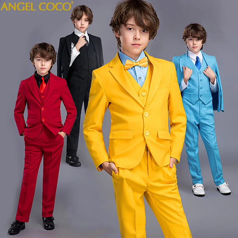 

Blue Red Suit Blazer For Boy Single Breasted Boys Suits For Weddings Costume Enfant Garcon Mariage Boys Blazer Jogging Garcon