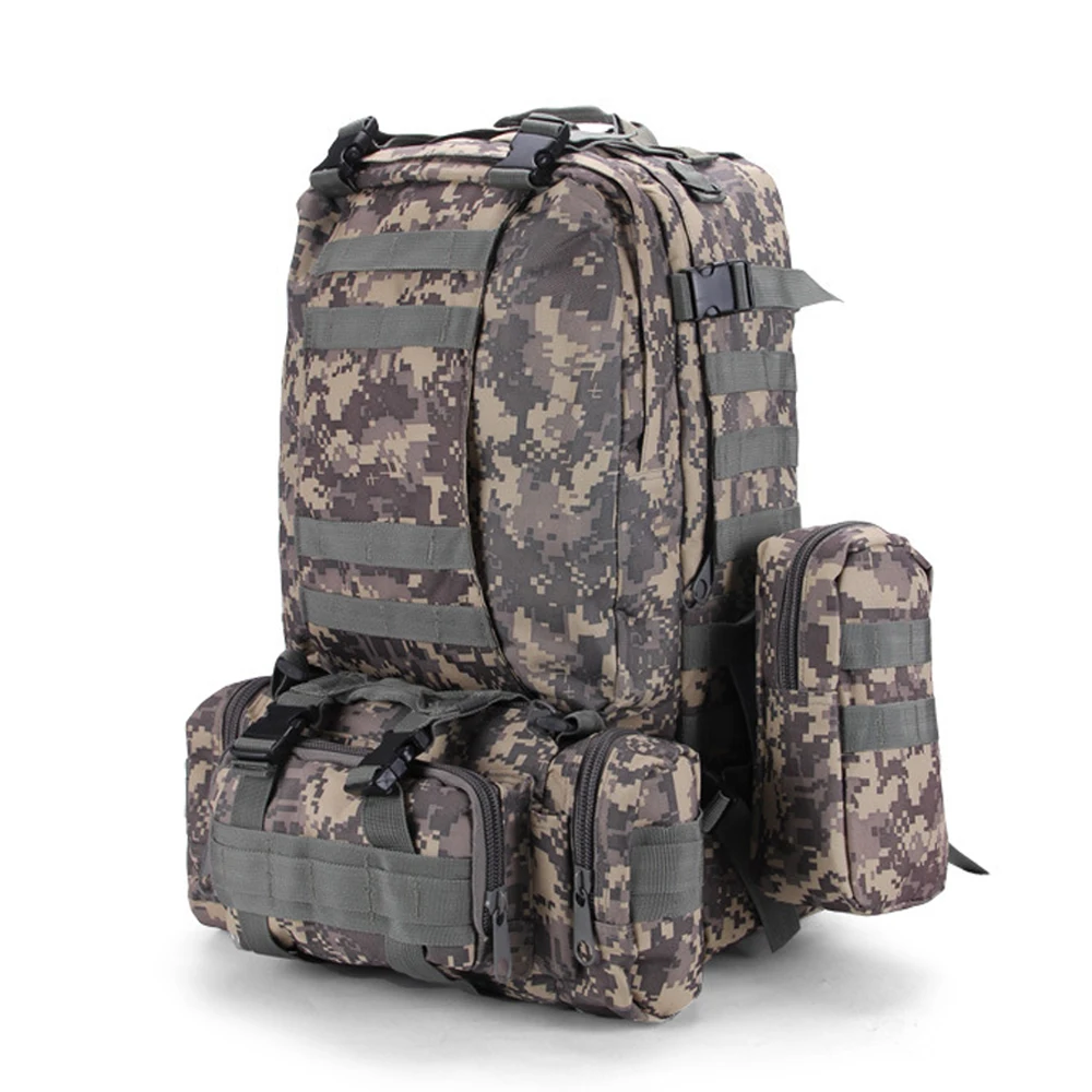 50L Outdoor Military Molle Tactical Sport Bag Camouflage Backpacks Vintage Hiking Camping Water