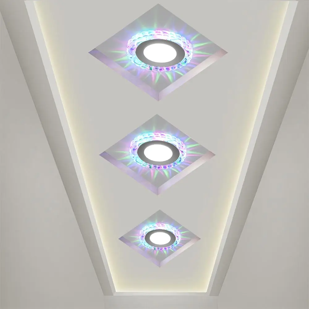 

5W Modern LED Crystal Ceiling Light Circular Mini Ceiling Lamp Luminarias Rotunda Light For Living Room Aisle Corridor Kitchen B