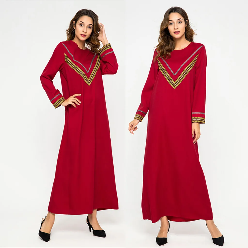 

Muslim Dress 2019 Womens Printed Velvet Dress Islamic Abaya Jilbab Cocktail Long Maxi Dress