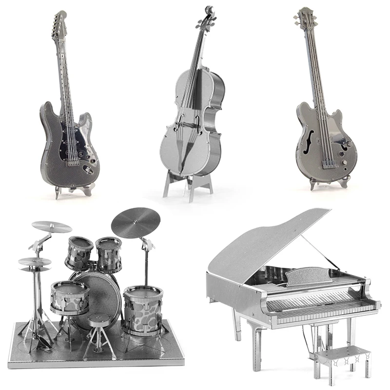 

BASS FIDDLE/GRAND PIANO/ELECTRIC LEAD Musical Instrument Puzzle 3D Metal DIY Puzzle Creative Home Decoration Miniatures