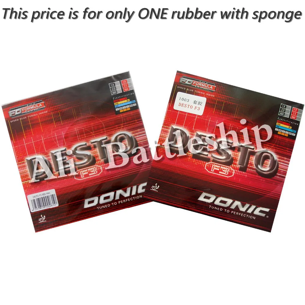 

Original Donic DESTO F3 (F 3, F-3, F III) pips-in table tennis / pingpong rubber with sponge