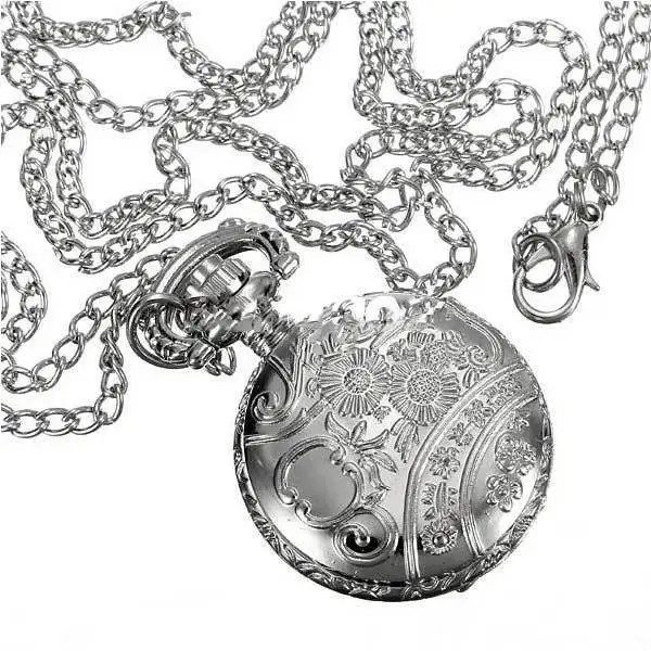 Yardstick Antique Silver Hollow Round Pocket Watch Necklace Chain | Лампы и освещение