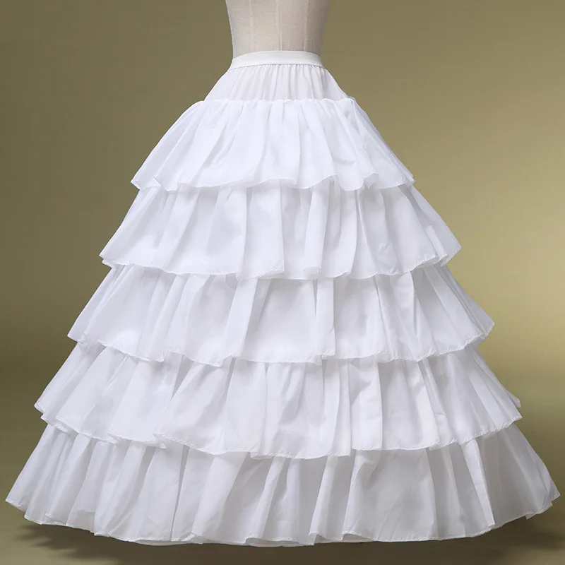

Do Dower High-grade Wedding Dress White Petticoat Special Adjustable Panniers 4 Rim 5 Large Lotus Leaf Edge Elastic Layers L