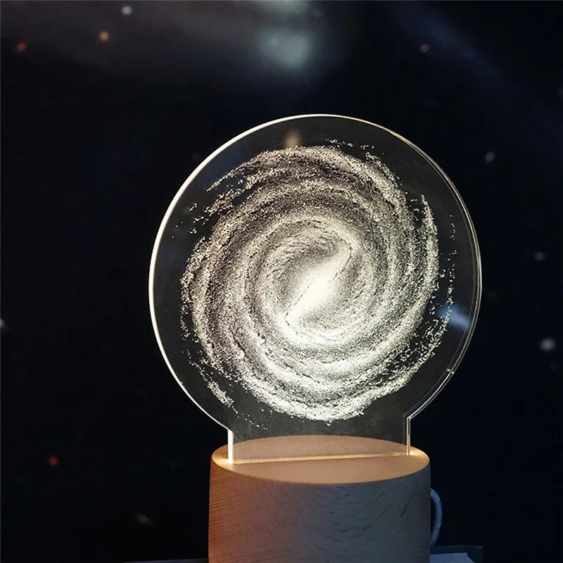 Лампа в форме Галактики, светодиодный 3D светильник с подсветкой, оптический настольный ночник, панель Млечный путь, акриловый 3D светодиодный светильник 40DC28