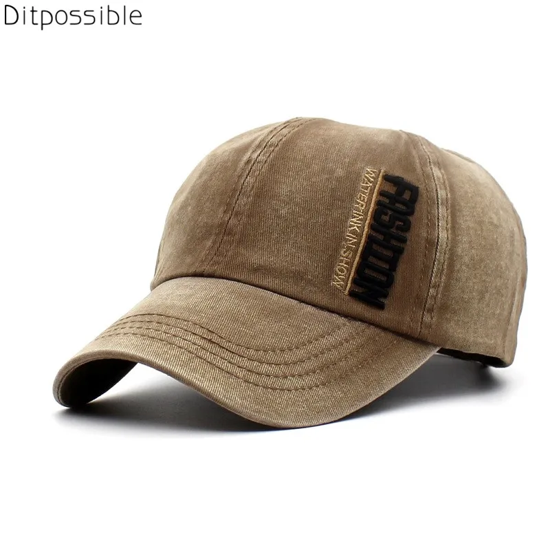 Ditpossible Мода Вышивка snapback шляпы для мужчин Ретро Омывается Письмо cap женские бейсболки casquette