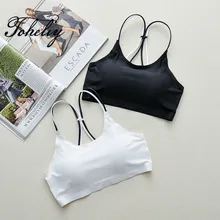 Стиль, летнее женское белье, укороченный топ на бретельках, шелк, бесшовный, не пропускает свет, назад, охватывающий бюстгальтер с жилетом