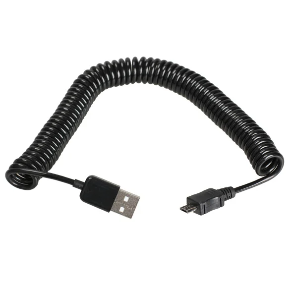 Max Extend 3m USB Cable Spiral Coiled USB 2.0 A Male to Micro USB 5Pin
