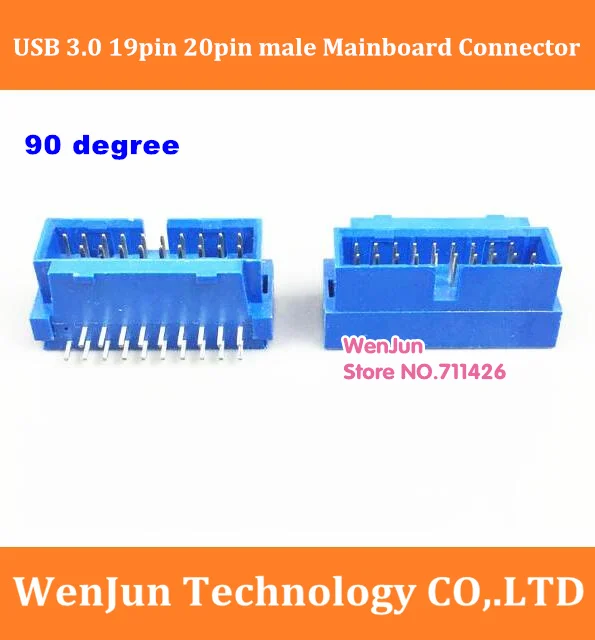 Оптовая продажа! Новый USB 3.0 19p 20p 19pin 20pin штекер 90 градусов материнская плата разъем
