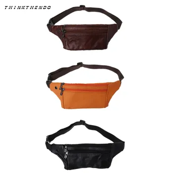 

THINKTHENDO New Men Genuine Leather Men Belt Pouch Fanny Pack Waist Purse Clutch Bag cashier