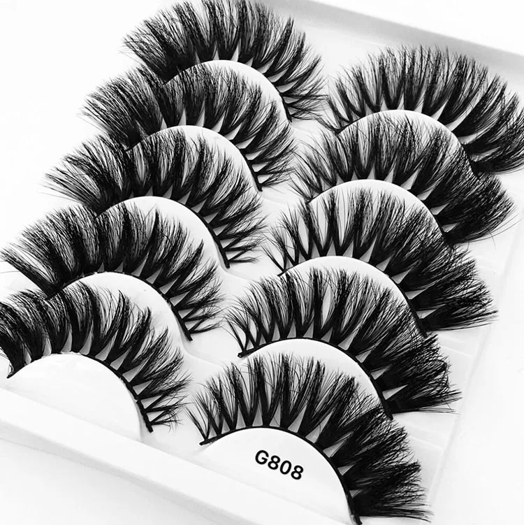 

G808 5 Pairs 3D Mink Lashes False Eyelashes Natural Long Full Strip Lashes Eyelash Extensions Handmade Faux Cilios Fake Eye Lash