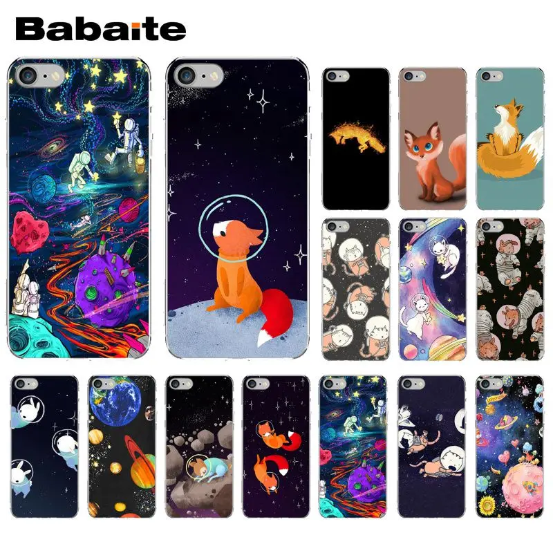 

Babaite cat Astronaut dog fox Space Moon universe Coque Shell Phone Case for iPhone X XS MAX 6 6S 7 7plus 8 8Plus 5 5S XR