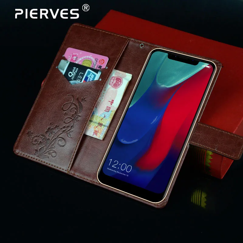 

Pierves Luxury Flip PU Leather Wallet Cover Phone Case For Leagoo M11 M10