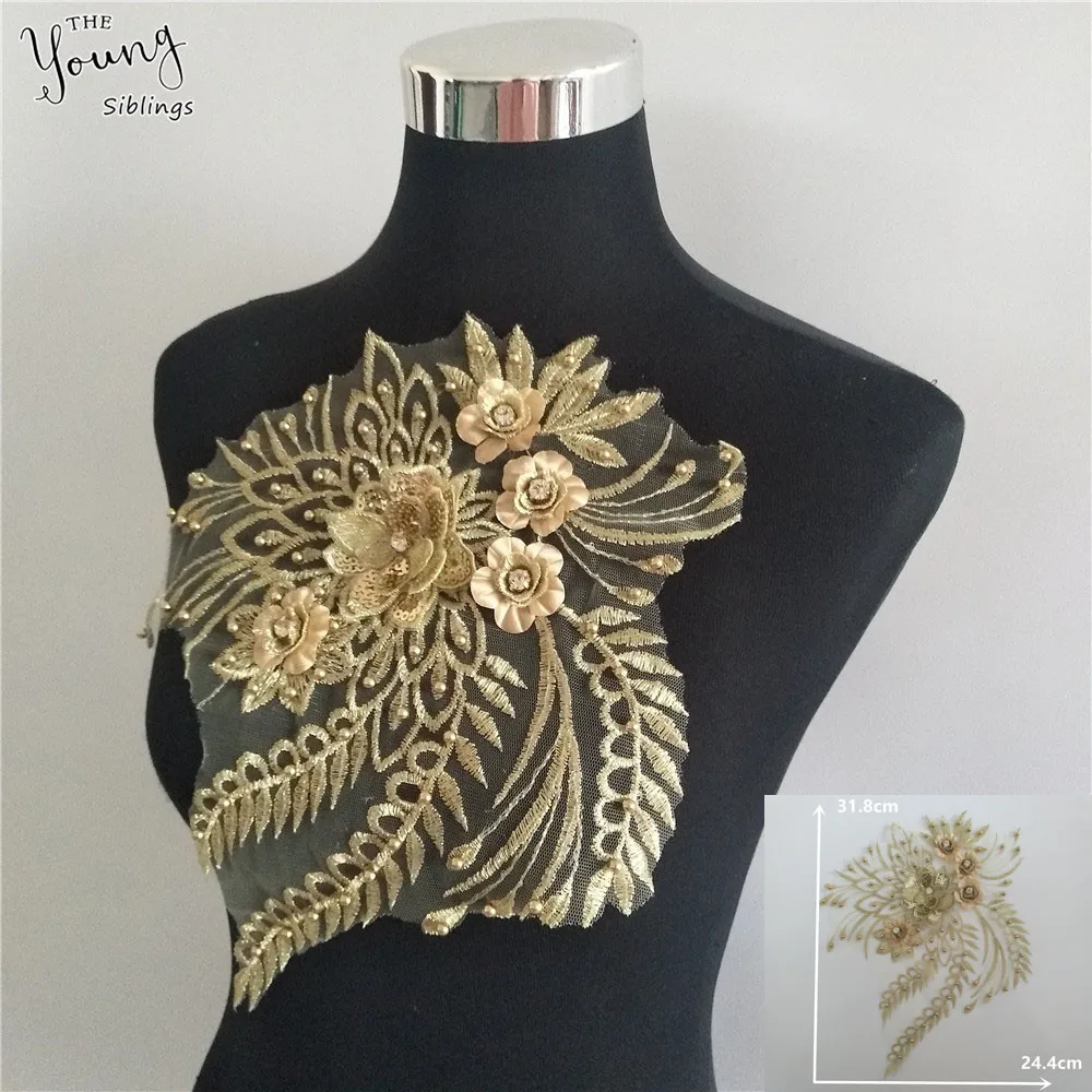 

New arrive Lace Collar DIY 3D Flower Sewing ABS pearl Craft Accessory Embroidery Applique Sequin Lace Neckline Clothing Supplies