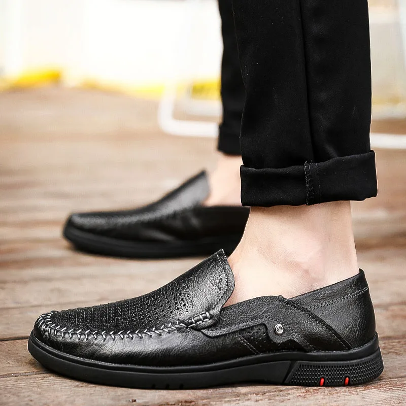 Conducción Hueco Tamaño 44 dark Suave Transpirable Caliente 38 red Black on Brown Cuero Brown Slip Fuera Zapatos yellow Brown Casuales Mocasines Venta wearing Hard Verano De Hacia UZawqq0