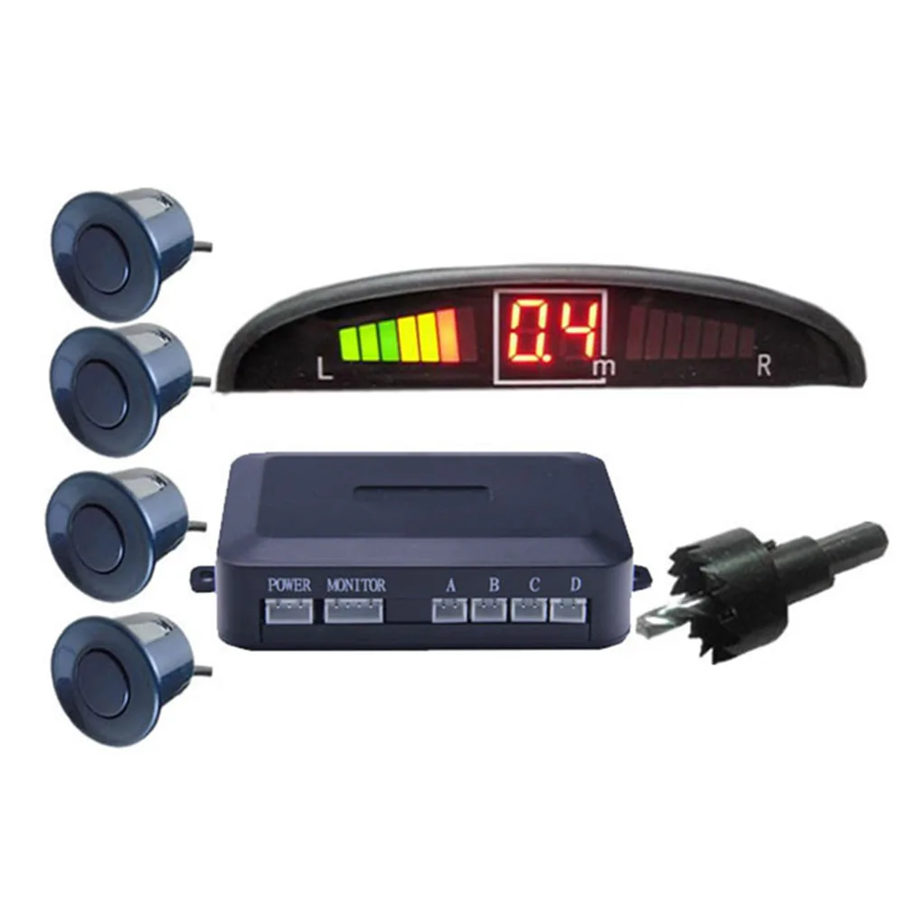 

Car Parking Radar Monitor Detector System Display Car Auto Parktronic LED Parking Sensor with 4 Sensors Reverse Backup