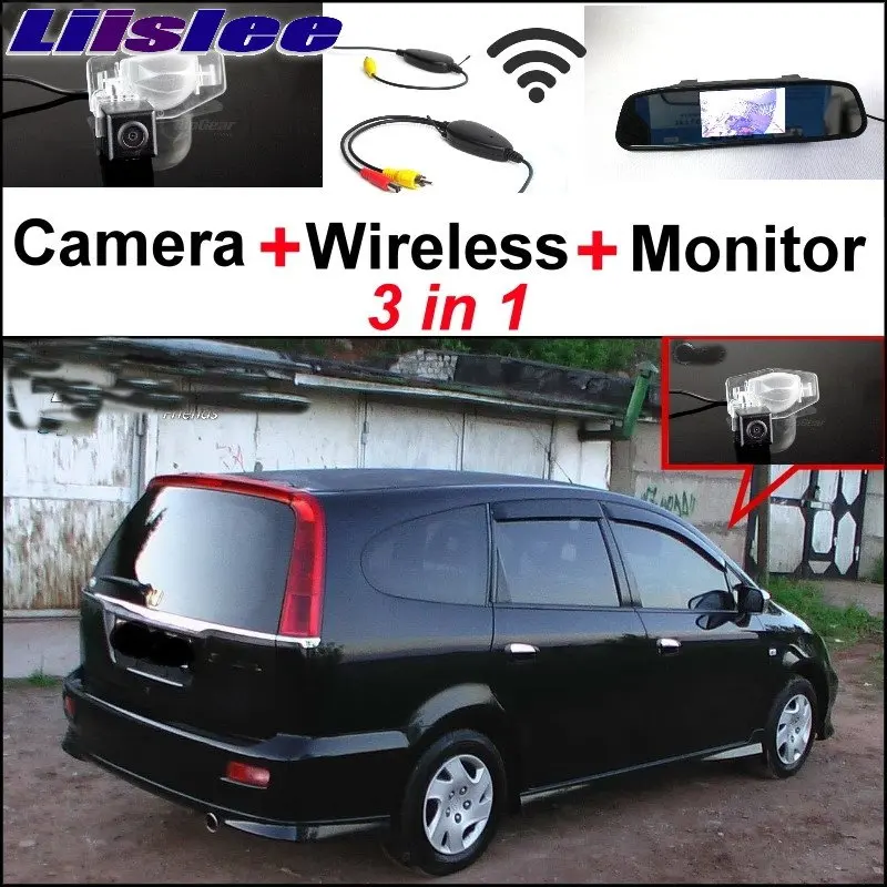 

Liislee For HONDA Streem LOGO Wireless Receiver + 3 in1 Special Rear View Camera + Mirror Monitor Easy DIY Parking System