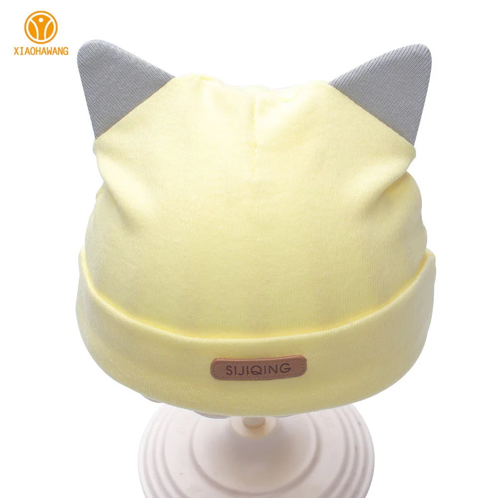 Solid Newborn Tire Caps Cotton Girls Boys Hats Bow Newborn Beanies 2017 Boy Sun Hat With Ear Spring Summer Baby Girl Tire Hats (2)