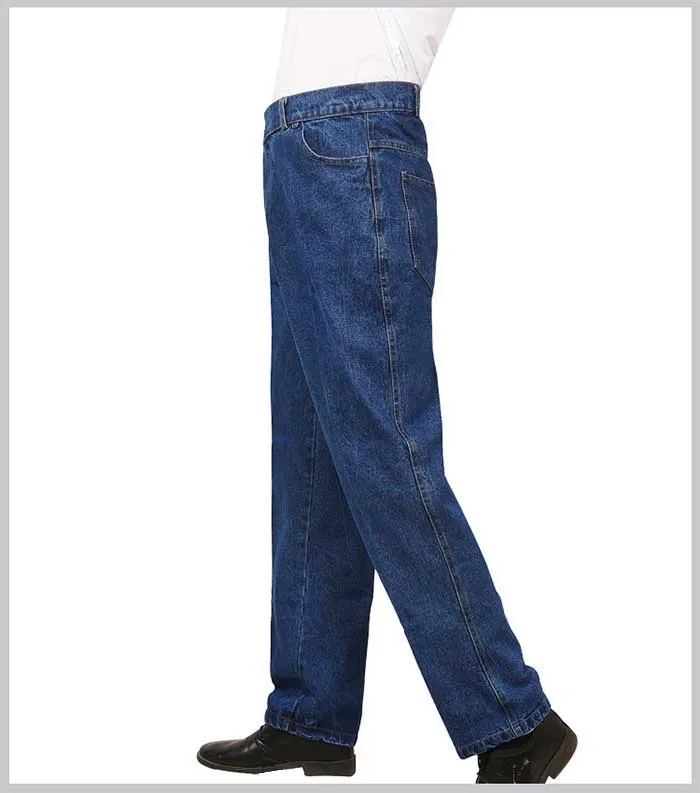 Fashion Plus Size Loose Baggy Jeans Work Pants Men Casual Hip Hop Jeans Cotton Trousers with Big Pocket Man Clothes