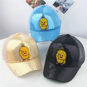 

Cute Kids Baby Children Cartoon Duck Student Paillette Hat Baseball Cap Sunhat (2-8Y)
