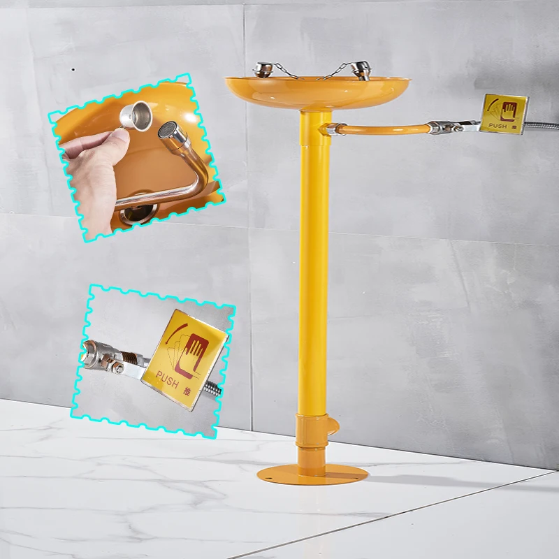 Yellow Onyzpyly машина для мытья глаз лица из нержавеющей стали набор для душа аварийный спрей для мытья глаз Вертикальная настенная подвесная глазная стирка - Color: Yellow