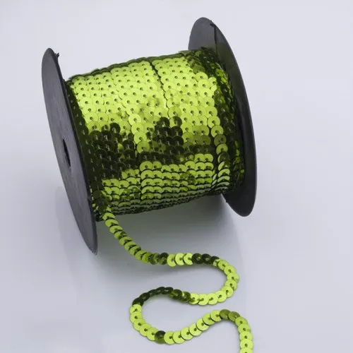 6 мм Свободные круглые плоские блестки на обшивке шитье блестки пайетки ленты Струны для одежды Accssory DIY ремесло художественное украшение 5 ярдов - Цвет: Light green