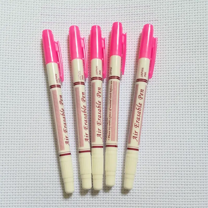 JHG Two Head Pink Fabric Paint Marker With Eraser Air Erasable Marker Pen For Sewing Chalk Pen Clothing Marking Fabric Paint Pen3