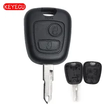 Keyecu 10 шт./партия для peugeot CITROEN C1 C2 C3 C4 C5 C8 Saxo Xsara Berlingo пульт дистанционного ключа чехол 2 кнопки без логотипа