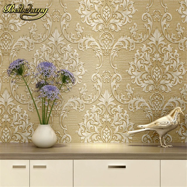 beibehang european metallic floral damask wallpaper design modern