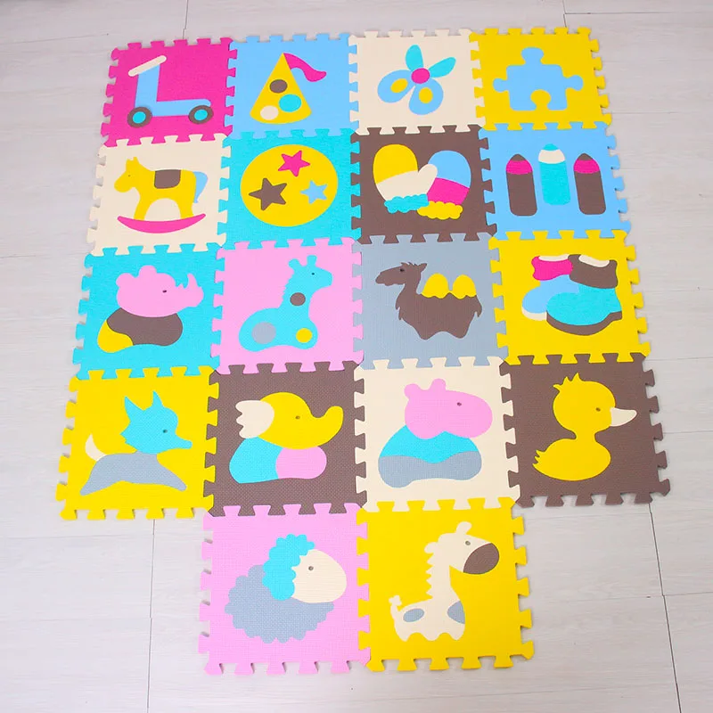 Mei qi классный детский игровой коврик животные головоломки коврики для ползания гимнастический коврик мультяшный пол игровой коврик детский коврик для восхождения игровой ковер Eva пена - Цвет: P016022G301018