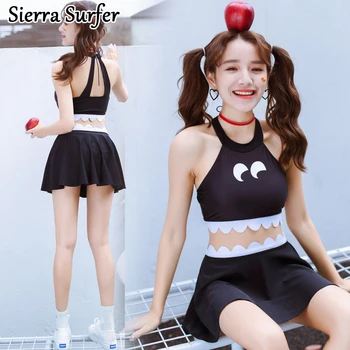 

Bikini 2019 Push Up Tankini Swimsuit Two Piece For Women Xxl Top Korean Black Sexy Three Set Mayo Trajes De Bano Badkleding
