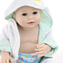 Полностью Силиконовая Водонепроницаемая Кукла Reborn baby boy с халатом 20 дюймов 50 см Реалистичная моющаяся кукла для новорожденных детей, игрушки для игр
