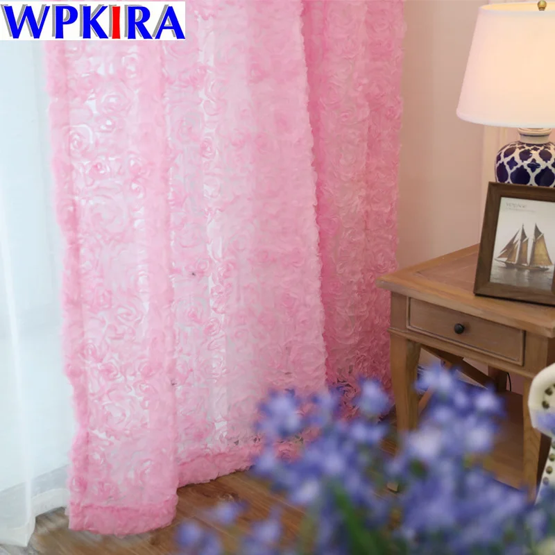DIY Белая роза Корейская 3d занавеска s вышитая Цветочная тюль для гостиной Детская