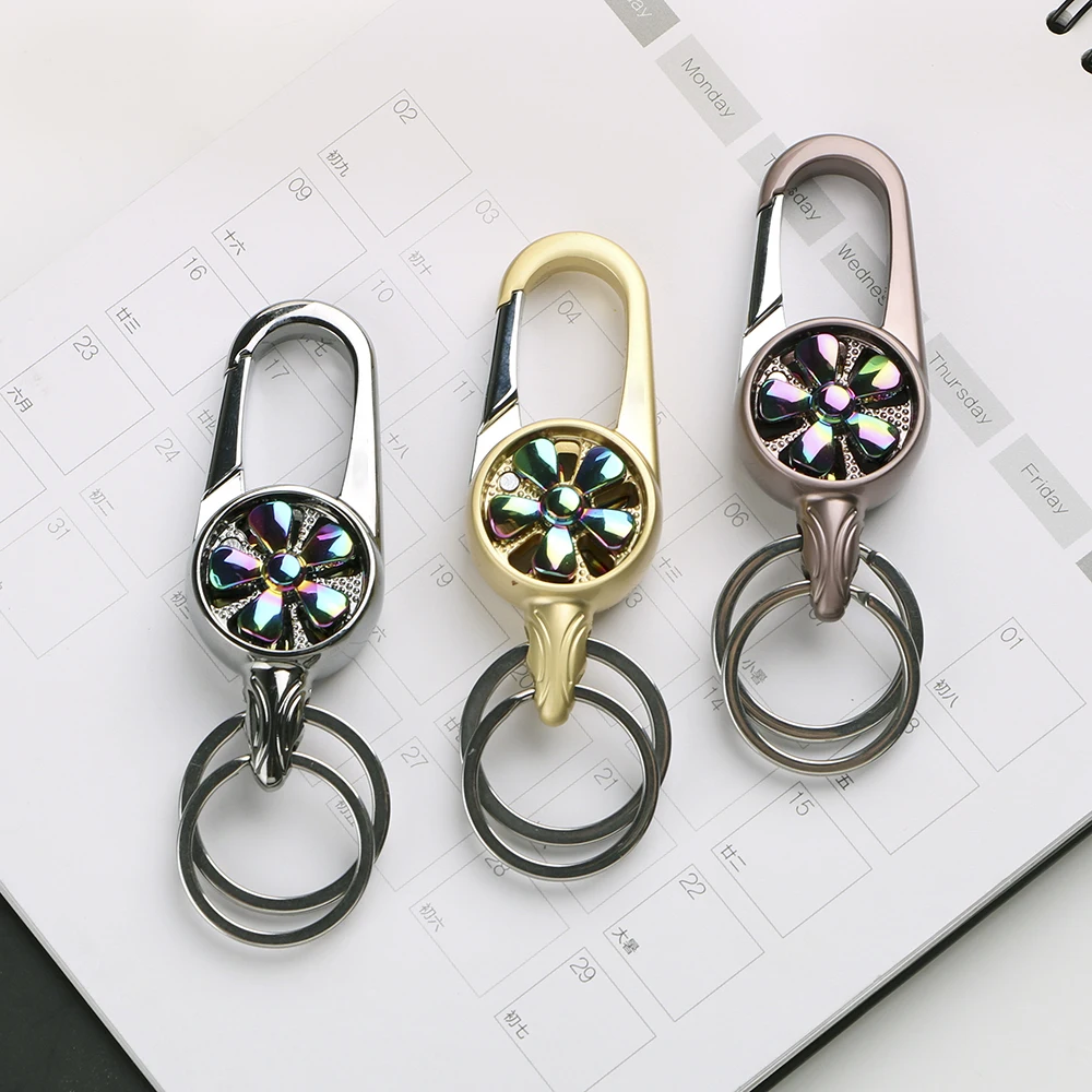 2018 New Auto Keyring Rotate Fun Fashion Keychain Metal Key Ring Finger