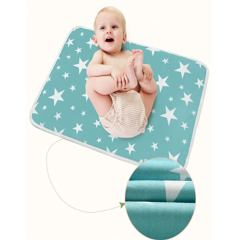 Lavable nouveau-né bébé filles garçons enfants enfant en bas âge géométrie coton matelas respirant fournitures imperméable berceau feuille une pièces