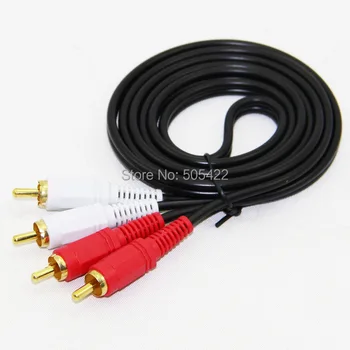 

2016 New 2 RCA Cable Audio Lead Gold Two Male TV Projector 2 RCA Cord High Quality